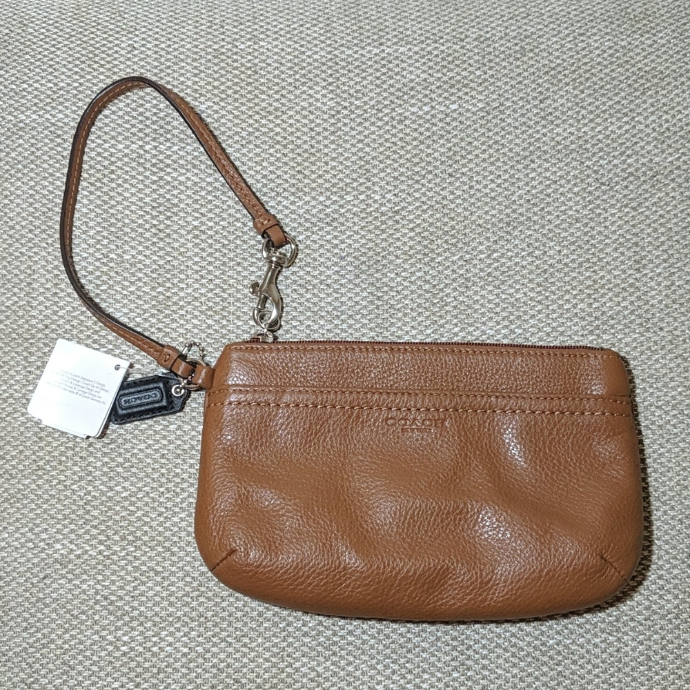 Coach New York Pebbled Leather Wristlet